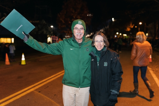 Phil and Gail march in the Homecoming parade.