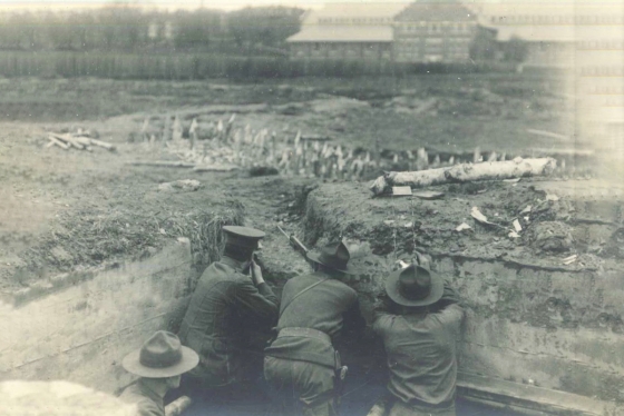 Soldiers in a training trench