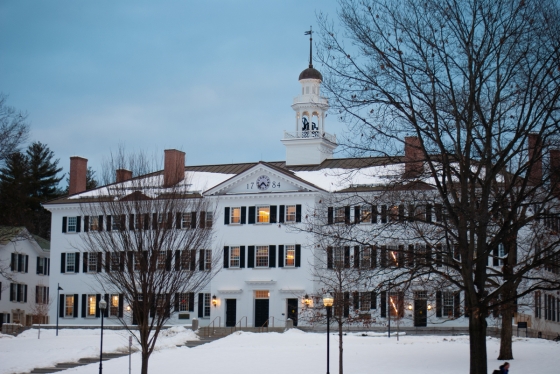 Dartmouth Hall in the winter