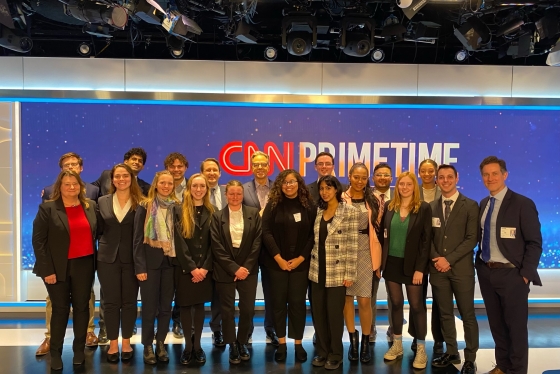 Dartmouth students and faculty with Jake Tapper on the set of CNN