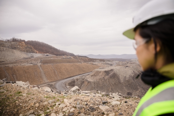 Joanne Liu looks out over a mining operation