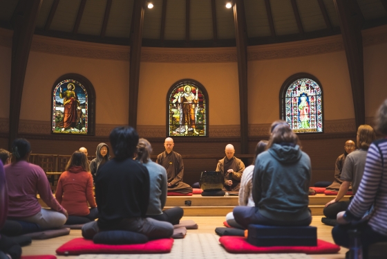 Monastics visited campus teaching multiple sessions on mindfulness.