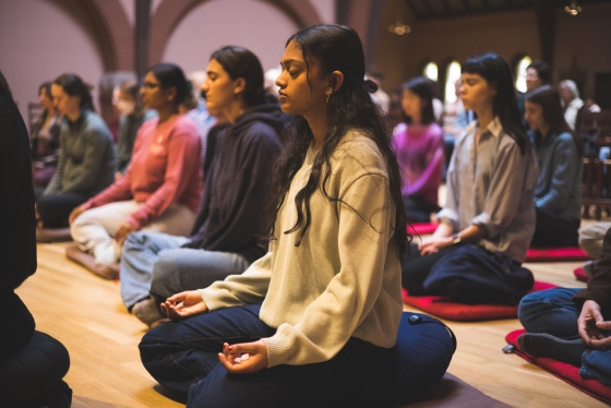 Monastics visited campus teaching multiple sessions on mindfulness.