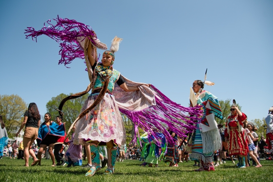 Native American dancers on the Green