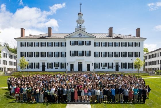 The Class of 2023 in front of Dartmouth Hall