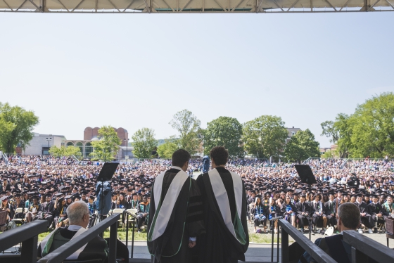 Lord and Miller address students at Commencement