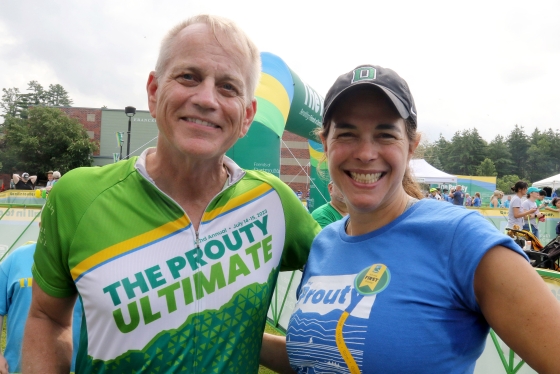 President Sian Leah Beilock and Dartmouth Cancer Center Director Steven Leach at The Prouty