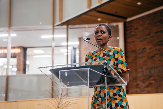 Rose Mutiso speaks at Irving Institute