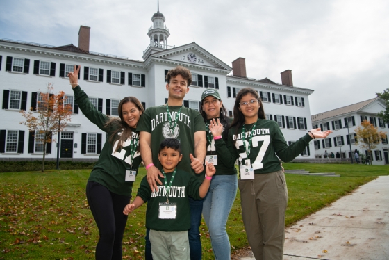 Family wearing Dartmouth apparel.