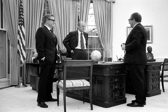 Nelson Rockefeller '30, Gerald Ford, and Henry Kissinger.