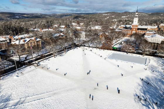 Snowy Dartmouth campus