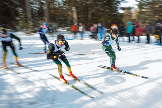 The nordic ski team raced at Craftsbury nordic center during Winter Carnival. 