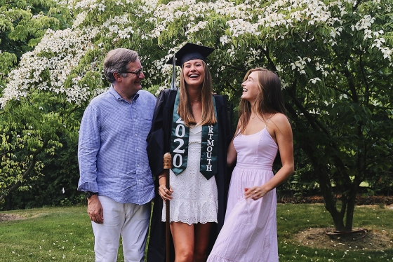 Dartmouth graduate with family members.