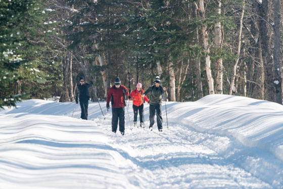 Students ski in Dartmouth's Second College Grant