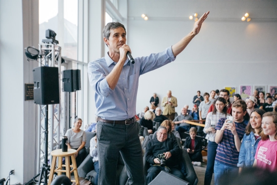 Beto O'Rourke speaks at the Top of the Hop