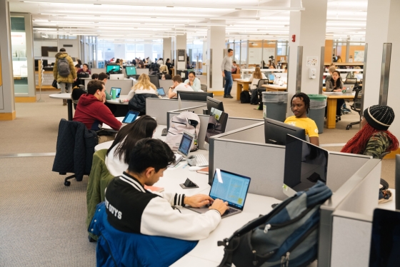 Students studying in Baker-Berry Library