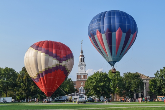 Hot air balloons on the Green