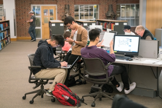 Students studying in Berry Library