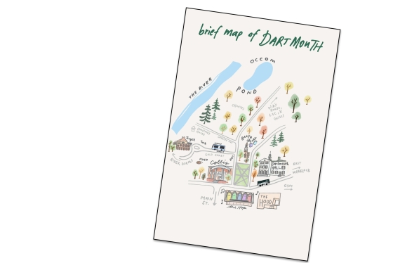 Map of Dartmouth drawn by Dorothy Qu