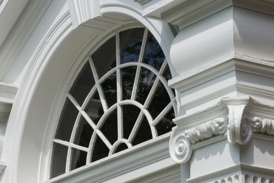 Close up of arched window