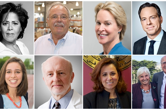 the faces of Dartmouth's nine honorary degree recipients