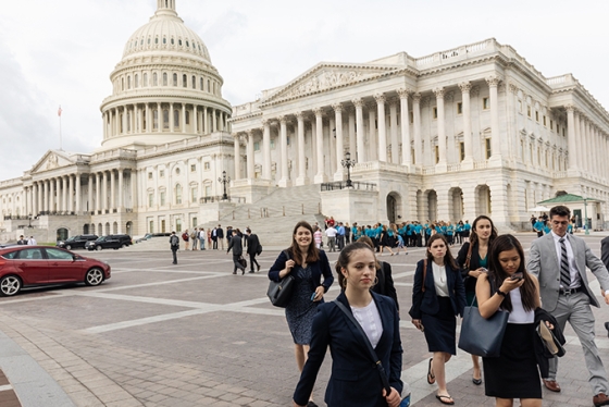 Students head for meetings with lawmakers in the House and Senate
