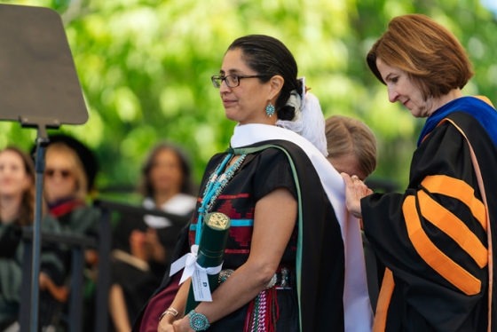 Hilary Tompkins receives an honorary degree from Dartmouth