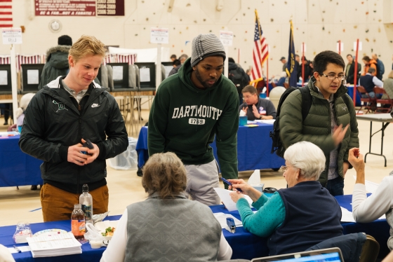 Dartmouth students register to vote at Hanover High School
