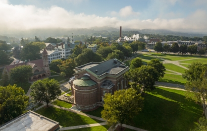 Rauner library from above, summer