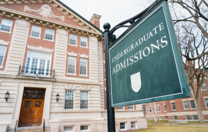 Undergraduate Admissions sign outside of McNutt building