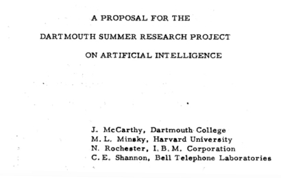 Typewritten title for A.I. summer research project