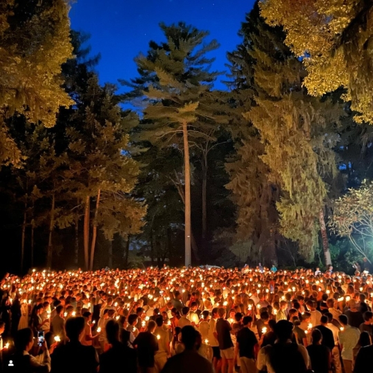 Group with candles