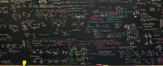 Formulas on a blackboard