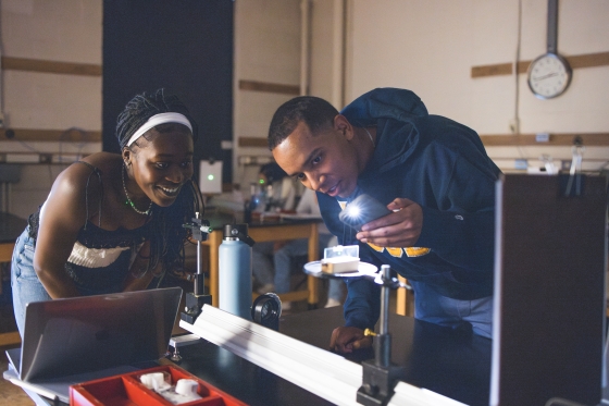 Students in the physics lab