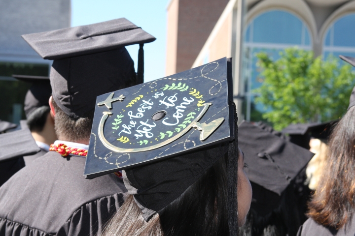 Mortarboard artfully decorated
