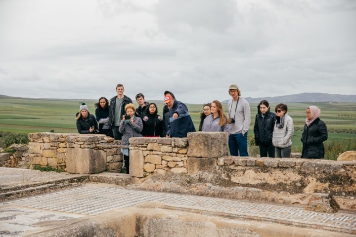 At the ruins of Volubilis, an ancient Roman city.