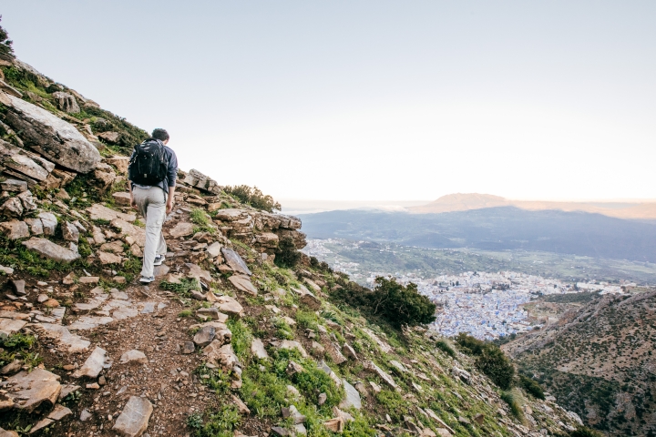 Student hiking