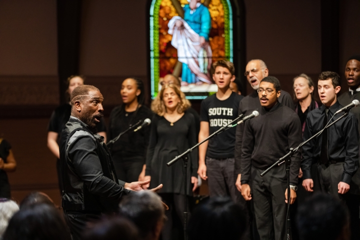Gospel Choir singing during the MLK multi-faith ceremony