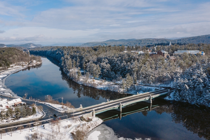 Connecticut River from above in winter