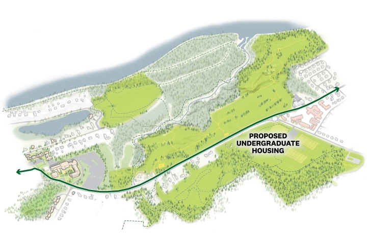 A map of Route 10 showing opportunities for undergraduate housing.