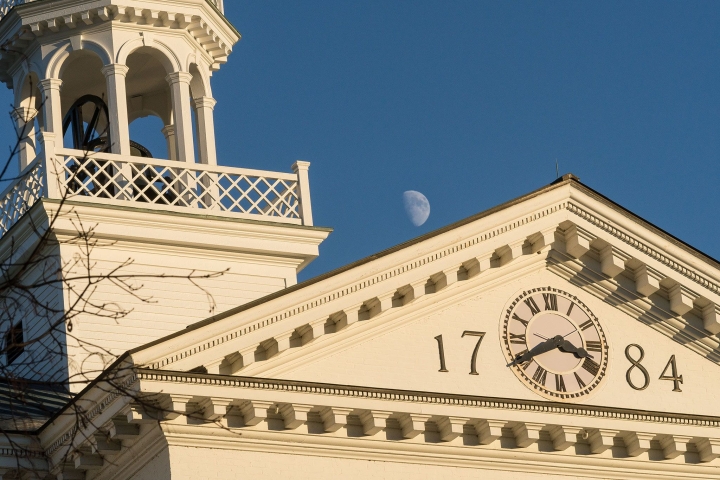 Clock face on Dartmouth Hall