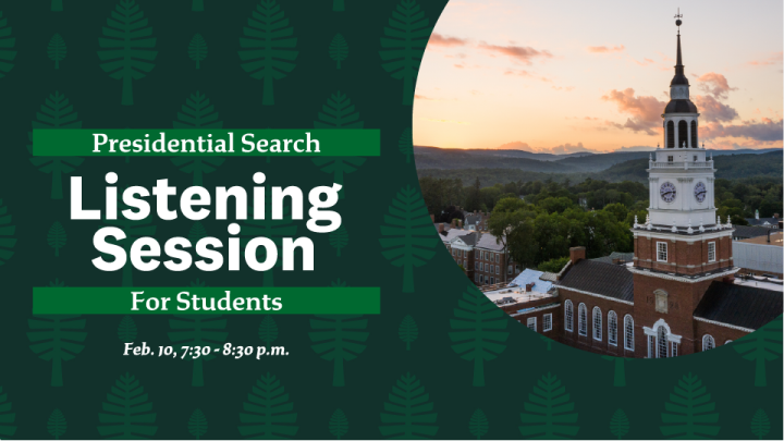 Presidential Search: Listening Session for Students Feb. 10 at 7:30 pm
