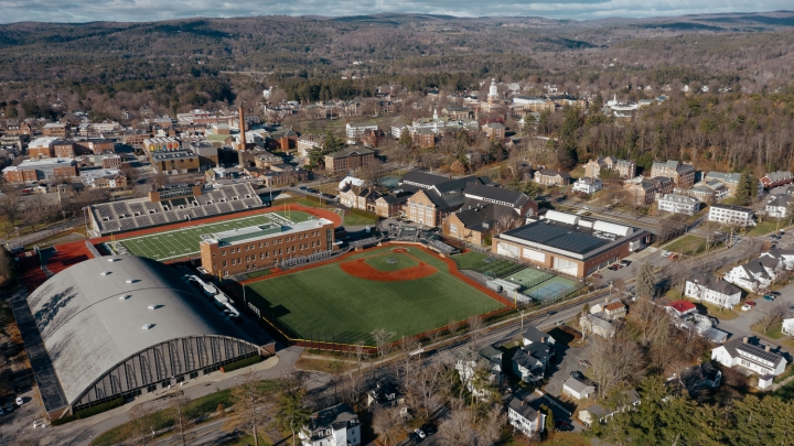 Aerial view of athletic facilities