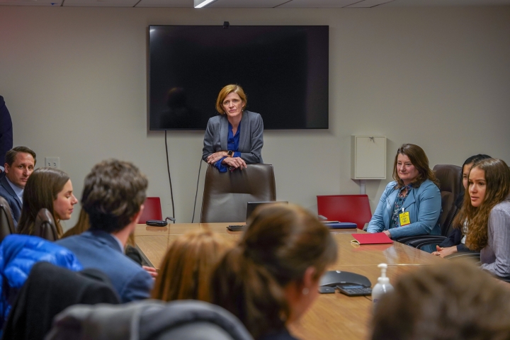 Students meet with Samantha Power