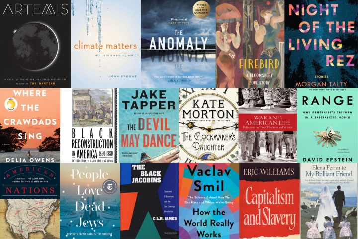 A collage of books recommended by Dartmouth community members