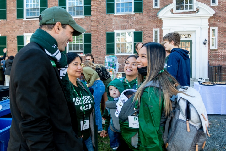 Interim dean Scott Brown talks with a family