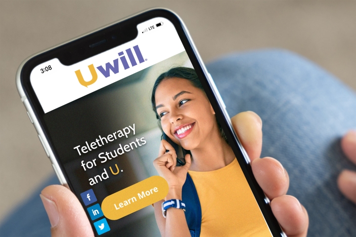Uwill webpage on a cellphone