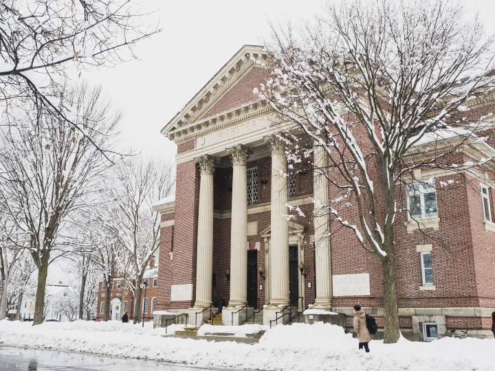Rauner Library in the winter