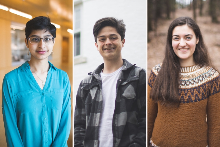 Aditi Deokar ’25, Gavin Fry ’25, and Caroline Conway ’24