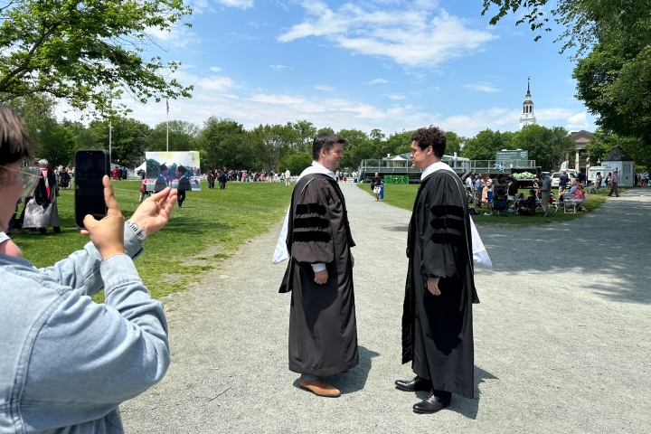 Chris Miller '97 and Phil Lord '97 re-create photo